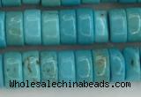 CWB840 15.5 inches 3*6mm tyre howlite turquoise beads wholesale