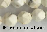 CWB886 15.5 inches 8mm faceted nuggets white howlite turquoise beads