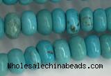 CWB895 15.5 inches 4*6mm rondelle howlite turquoise beads