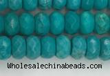 CWB902 15.5 inches 4*6mm faceted rondelle howlite turquoise beads