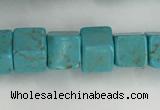 CWB910 15.5 inches 6*6mm cube howlite turquoise beads wholesale