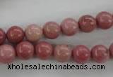 CWF12 15.5 inches 8mm round pink wooden fossil jasper beads wholesale