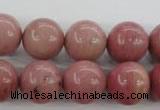 CWF17 15.5 inches 16mm round pink wooden fossil jasper beads wholesale