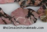 CWG09 15.5 inches 25*33mm wavy freeform rhodonite gemstone beads