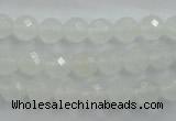 CWH03 15.5 inches 8mm faceted round white jade beads wholesale