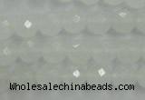 CWH04 15.5 inches 10mm faceted round white jade beads wholesale