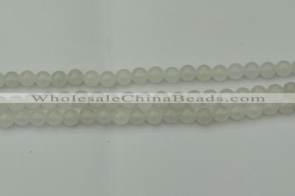 CWH52 15.5 inches 8mm round white jade beads wholesale