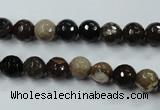 CWJ211 15.5 inches 6mm faceted round wood jasper gemstone beads