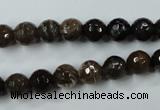 CWJ212 15.5 inches 8mm faceted round wood jasper gemstone beads