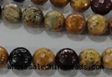 CWJ304 15.5 inches 10mm faceted round wood jasper gemstone beads