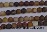 CWJ410 15.5 inches 4mm round matte wood jasper beads wholesale