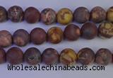 CWJ420 15.5 inches 4mm round matte wood eye jasper beads