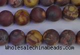 CWJ422 15.5 inches 8mm round matte wood eye jasper beads