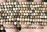 CWJ440 15.5 inches 4mm round matte wood jasper beads wholesale