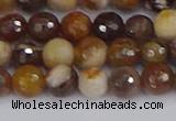 CWJ476 15.5 inches 6mm faceted round wood jasper gemstone beads