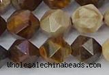 CWJ486 15.5 inches 12mm faceted nuggets wood jasper beads