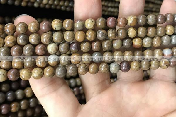 CWJ562 15.5 inches 4mm round wood jasper beads wholesale