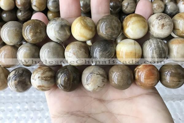 CWJ597 15.5 inches 18mm round wood jasper beads wholesale