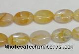 CYC01 15.5 inches 10*14mm oval yellow crystal quartz beads