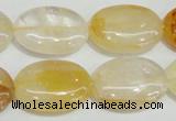 CYC03 15.5 inches 18*25mm oval yellow crystal quartz beads