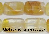 CYC10 15.5 inches 18*25mm rectangle yellow crystal quartz beads