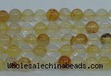 CYC101 15.5 inches 6mm round yellow crystal quartz beads