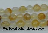 CYC102 15.5 inches 8mm round yellow crystal quartz beads