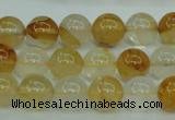 CYC103 15.5 inches 10mm round yellow crystal quartz beads