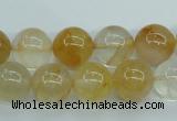 CYC104 15.5 inches 12mm round yellow crystal quartz beads