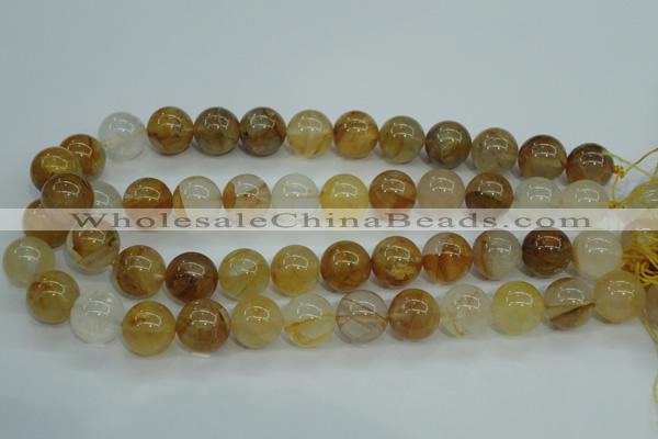 CYC106 15.5 inches 16mm round yellow crystal quartz beads