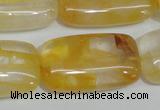 CYC11 15.5 inches 20*35mm rectangle yellow crystal quartz beads