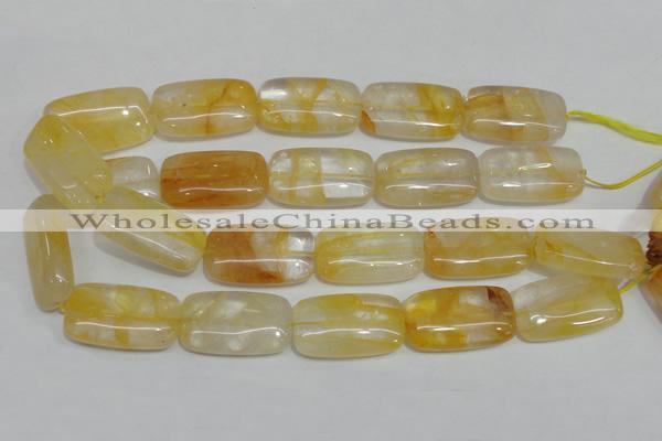 CYC11 15.5 inches 20*35mm rectangle yellow crystal quartz beads