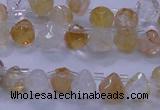 CYC135 Top drilled 7*7mm faceted teardrop yellow quartz beads