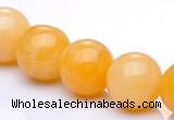 CYJ07 16mm round 16 inches yellow jade gemstone beads Wholesale