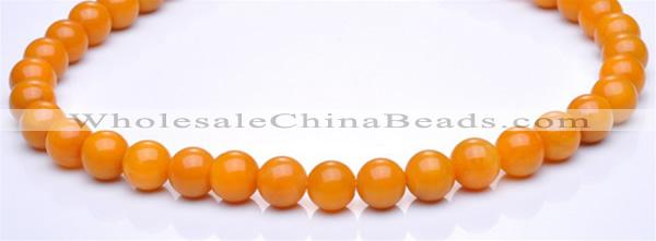 CYJ15 14mm round 16 inches yellow jade gemstone beads Wholesale