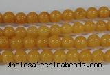 CYJ158 15.5 inches 4mm round yellow jade beads wholesale