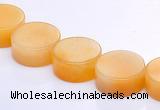 CYJ20 16 inches 12mm coin yellow jade gemstone beads Wholesale