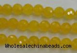 CYJ201 15.5 inches 6mm faceted round yellow jade beads wholesale