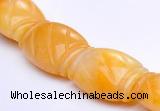 CYJ22 14*20mm flat drum yellow jade gemstone beads Wholesale