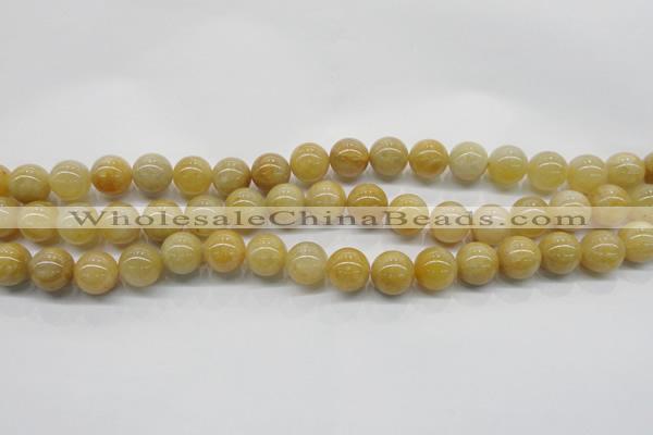 CYJ401 15.5 inches 6mm round yellow jade gemstone beads