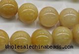 CYJ402 15.5 inches 8mm round yellow jade gemstone beads