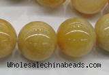 CYJ405 15.5 inches 14mm round yellow jade gemstone beads