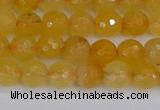 CYJ639 15.5 inches 6mm faceted round yellow jade beads wholesale