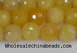 CYJ641 15.5 inches 10mm faceted round yellow jade beads wholesale