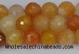 CYJ647 15.5 inches 8mm faceted round mixed yellow jade beads