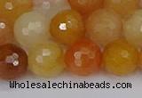 CYJ649 15.5 inches 12mm faceted round mixed yellow jade beads