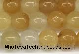 CYJ655 15 inches 4mm round yellow jade beads