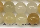 CYJ657 15 inches 8mm round yellow jade beads