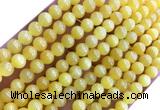 CYJ666 15 inches 4mm round dyed yellow jade beads wholesale