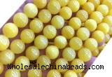 CYJ669 15 inches 10mm round dyed yellow jade beads wholesale